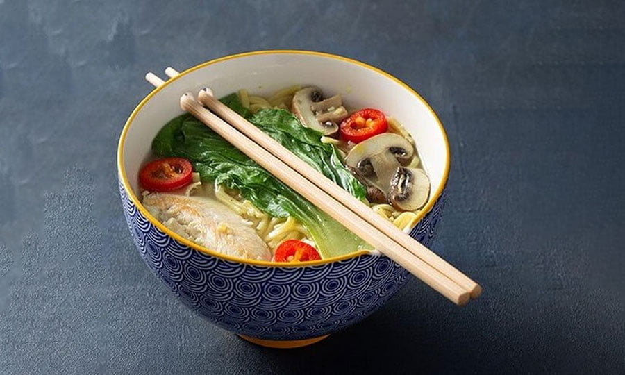 Noodle Bowl with Chopsticks