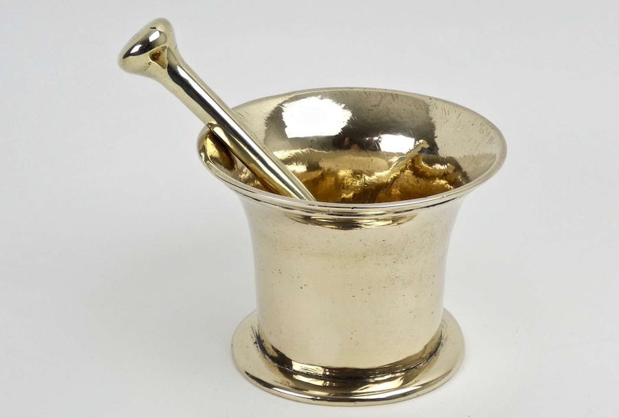 Brass Mortar and Pestle